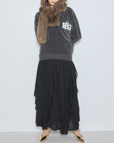 【CHIGNON 2026 AW】アシンメトリーラッフルマキシSK - 10月上旬頃発送 - Champdelarose