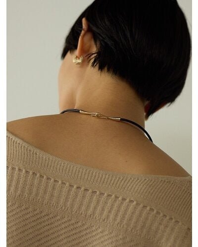 【CHIGNON 2026 PRE - SPRING】リアルレザーフックチョーカー - Champdelarose