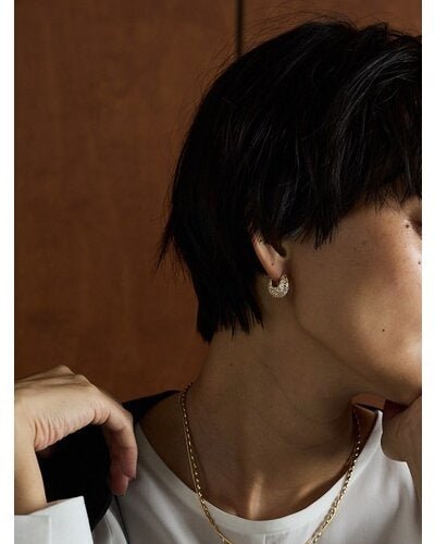 【CHIGNON 2026 PRE - SPRING】ドロップパヴェワンタッチピアス - Champdelarose