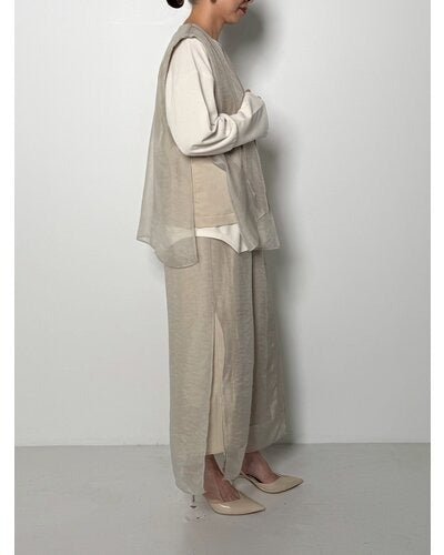 【CHIGNON 2026 PRE - SPRING】シアーレイヤードジレ - Champdelarose