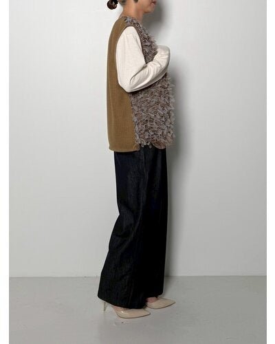 【CHIGNON 2026 PRE - SPRING】チュールレースドッキングベスト - Champdelarose