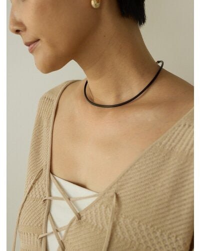 【CHIGNON 2026 PRE - SPRING】リアルレザーフックチョーカー - Champdelarose