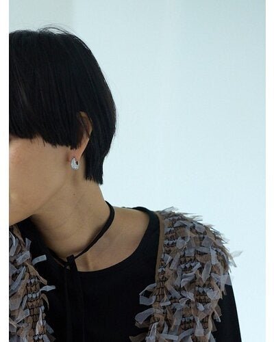 【CHIGNON 2026 PRE - SPRING】ドロップパヴェワンタッチピアス - Champdelarose