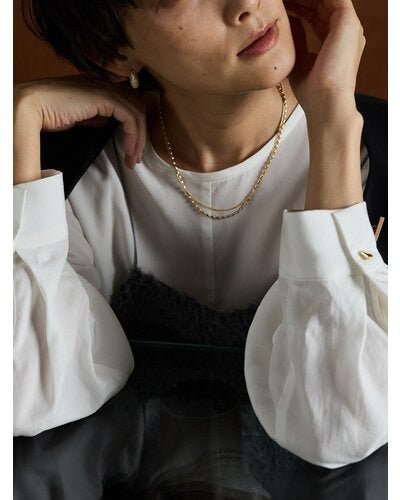 【CHIGNON 2026 PRE - SPRING】ロング2チェーンマンテルネックレス - Champdelarose