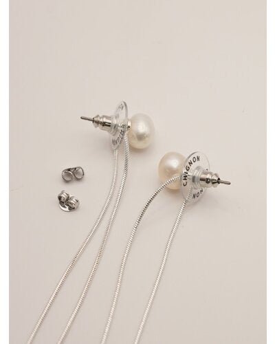 【CHIGNON 2026 PRE - SPRING】淡水＆チェーン2WAYピアス - Champdelarose