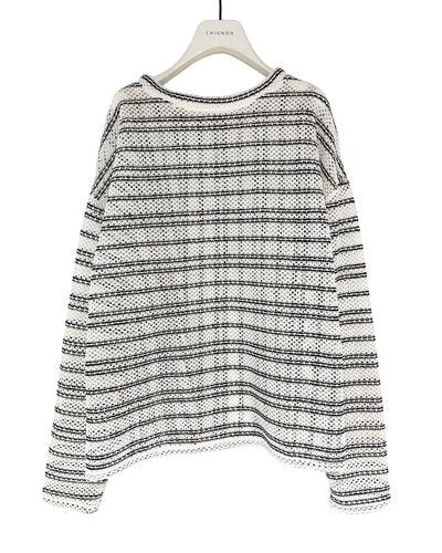 【CHIGNON 2026 PRE - SPRING】2WAYシアーボーダーTOPS - Champdelarose
