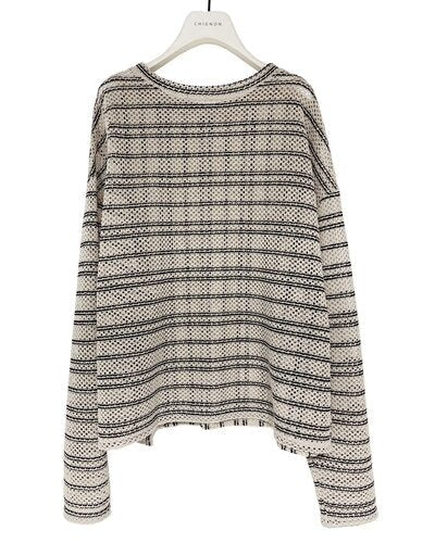 【CHIGNON 2026 PRE - SPRING】2WAYシアーボーダーTOPS - Champdelarose