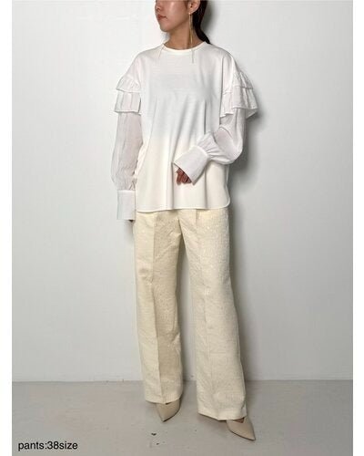 【CHIGNON 2026 PRE - SPRING】ポンチ布帛ドッキングBL - Champdelarose