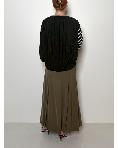 【CHIGNON 2026 PRE - SPRING】ボーダー無地布帛ドッキングPO - Champdelarose