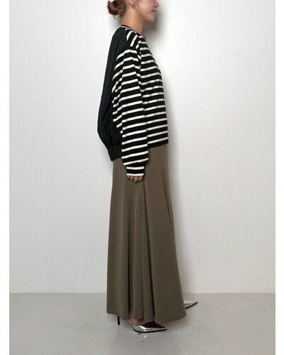 【CHIGNON 2026 PRE - SPRING】ボーダー無地布帛ドッキングPO - Champdelarose