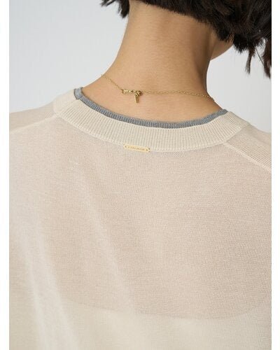 【CHIGNON 2026 SPRING】衿配色ハーフスリーブニット - Champdelarose