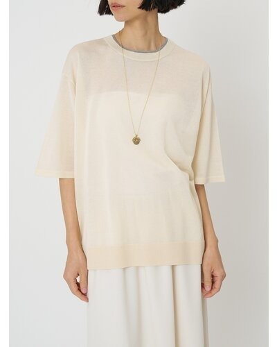 【CHIGNON 2026 SPRING】衿配色ハーフスリーブニット - Champdelarose