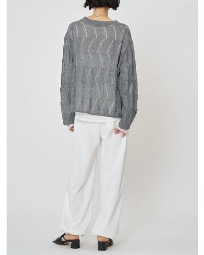 【CHIGNON 2026 SPRING】ペーパータッチスカシ柄ニット - Champdelarose
