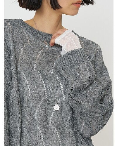 【CHIGNON 2026 SPRING】ペーパータッチスカシ柄ニット - Champdelarose