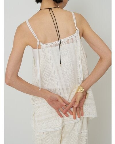 【CHIGNON 2026 SPRING】パッチワークレースキャミソール - Champdelarose