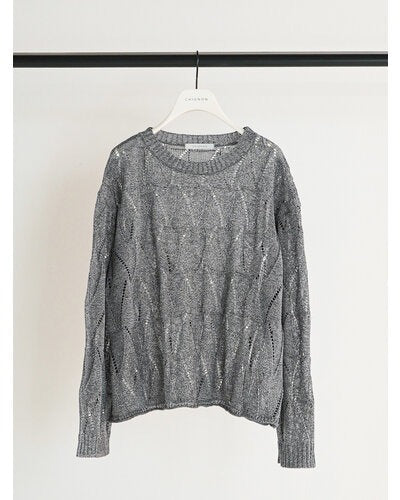 【CHIGNON 2026 SPRING】ペーパータッチスカシ柄ニット - Champdelarose