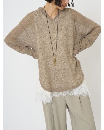 【CHIGNON 2026 SPRING】シアーフーディニットソー - Champdelarose