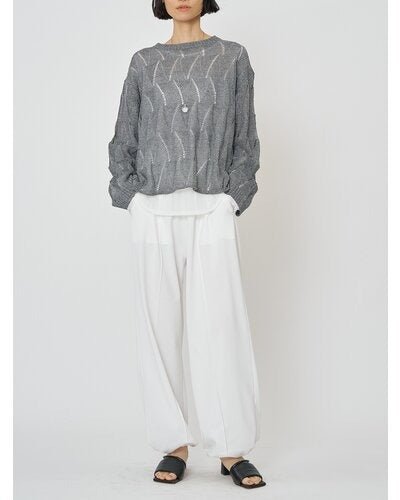 【CHIGNON 2026 SPRING】ペーパータッチスカシ柄ニット - Champdelarose