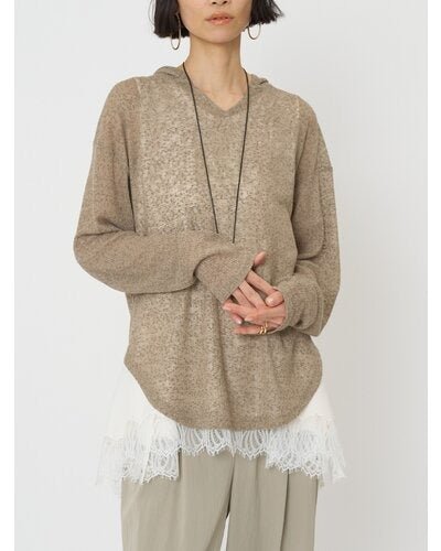【CHIGNON 2026 SPRING】シアーフーディニットソー - Champdelarose