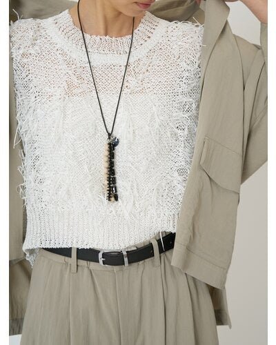 【CHIGNON 2026 SPRING】カットJQフリンジニットベスト - Champdelarose