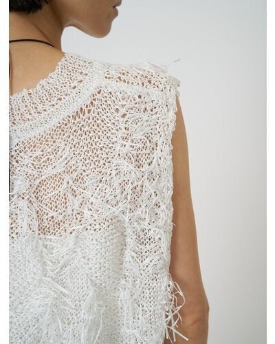 【CHIGNON 2026 SPRING】カットJQフリンジニットベスト - Champdelarose
