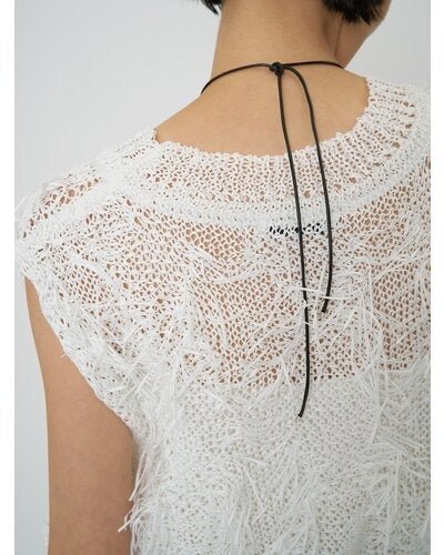 【CHIGNON 2026 SPRING】カットJQフリンジニットベスト - Champdelarose
