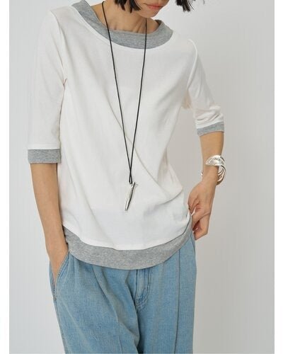 【CHIGNON 2026 SPRING】配色テレコハーフスリーブPO - Champdelarose