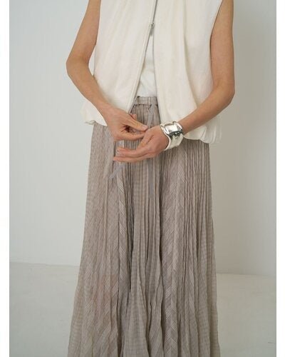 【CHIGNON 2026 SPRING】シアーチェックプリーツSK - Champdelarose