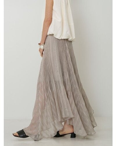 【CHIGNON 2026 SPRING】シアーチェックプリーツSK - Champdelarose