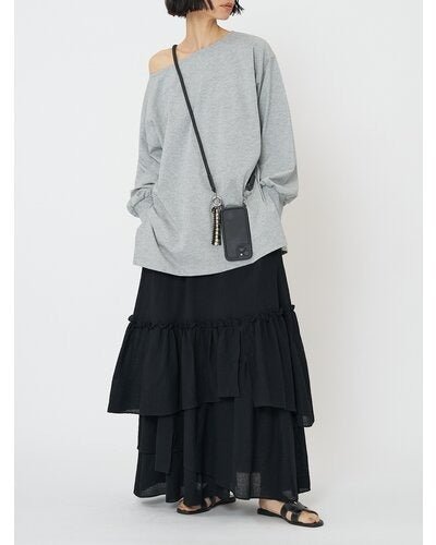 【CHIGNON 2026 SPRING】度詰天竺ボートネックロンT - Champdelarose