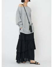 【CHIGNON 2026 SPRING】度詰天竺ボートネックロンT - Champdelarose