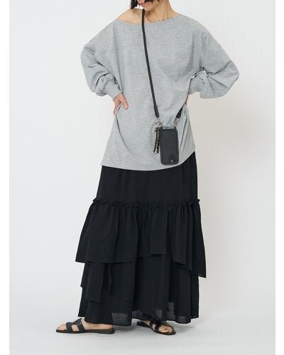 【CHIGNON 2026 SPRING】度詰天竺ボートネックロンT - Champdelarose