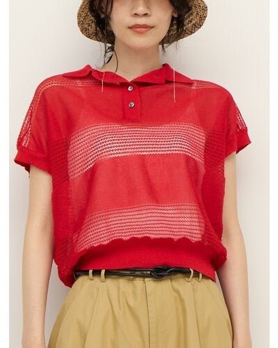 【CHIGNON 2026 SS COLLECTION】スカシボーダーポロニット - Champdelarose