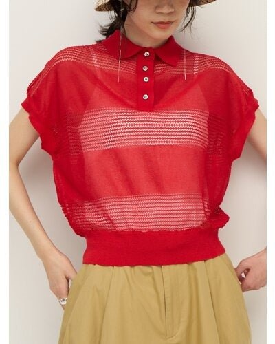 【CHIGNON 2026 SS COLLECTION】スカシボーダーポロニット - Champdelarose