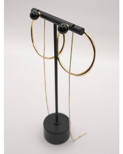 【CHIGNON 2026 SS COLLECTION】サークルフープオニキス3WAYピアス - Champdelarose