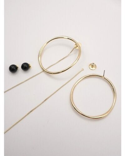 【CHIGNON 2026 SS COLLECTION】サークルフープオニキス3WAYピアス - Champdelarose