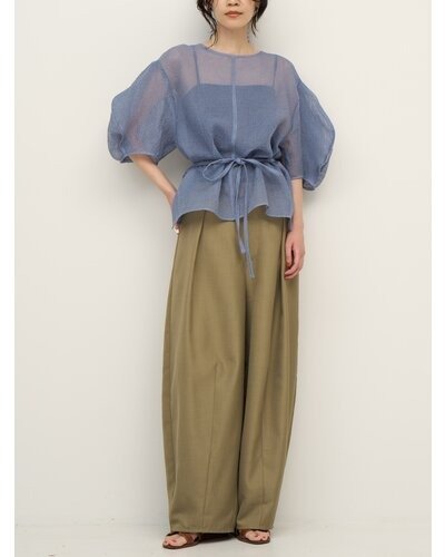 【CHIGNON 2026 SS COLLECTION】シアーチェックボリュームスリーブPO - Champdelarose