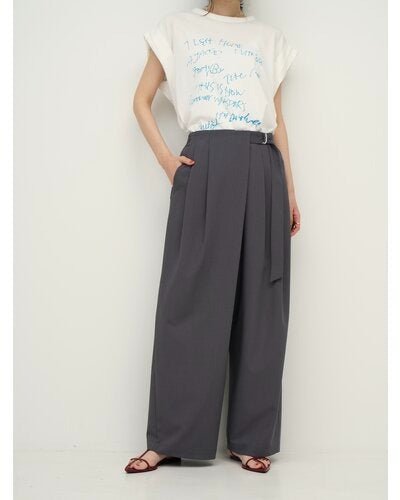 【CHIGNON 2026 SS COLLECTION】梳毛調ベルト付ラップPT - Champdelarose