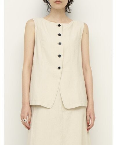 【CHIGNON 2026 SS COLLECTION】麻ミックスジレTOPS - Champdelarose
