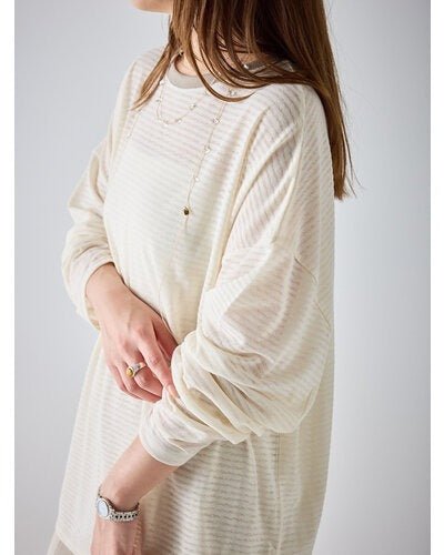 追加生産【CHIGNON 2026 SS】シアーボーダーロンTEE - Champdelarose