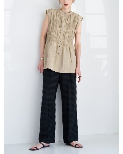 【CHIGNON 2026 SUMMER COLECTION】CHECKシャーリングフレンチBL - Champdelarose