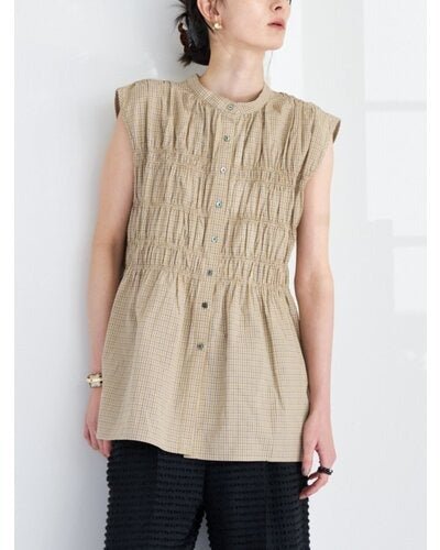【CHIGNON 2026 SUMMER COLECTION】CHECKシャーリングフレンチBL - Champdelarose