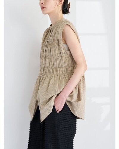 【CHIGNON 2026 SUMMER COLECTION】CHECKシャーリングフレンチBL - Champdelarose