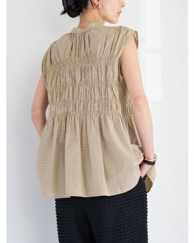 【CHIGNON 2026 SUMMER COLECTION】CHECKシャーリングフレンチBL - Champdelarose