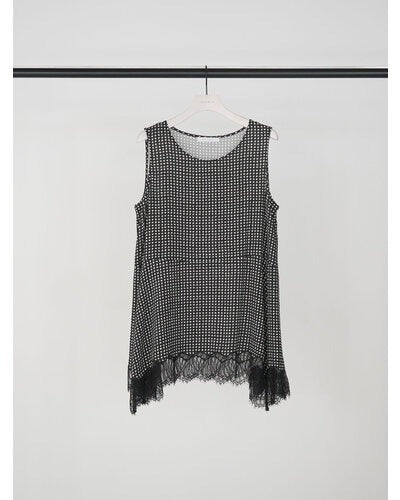 【CHIGNON 2026 SUMMER COLECTION】レーストリムドットタンクTOP - Champdelarose