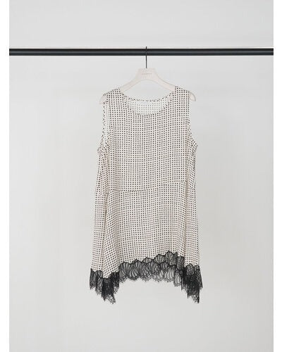 【CHIGNON 2026 SUMMER COLECTION】レーストリムドットタンクTOP - Champdelarose