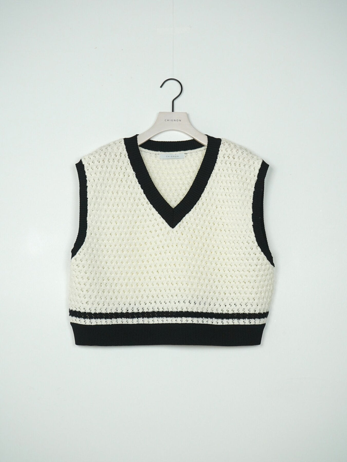 【CHIGNON 2027 PRE-SPRING】コントラストニットベスト - 12月中旬頃発送 - Champdelarose