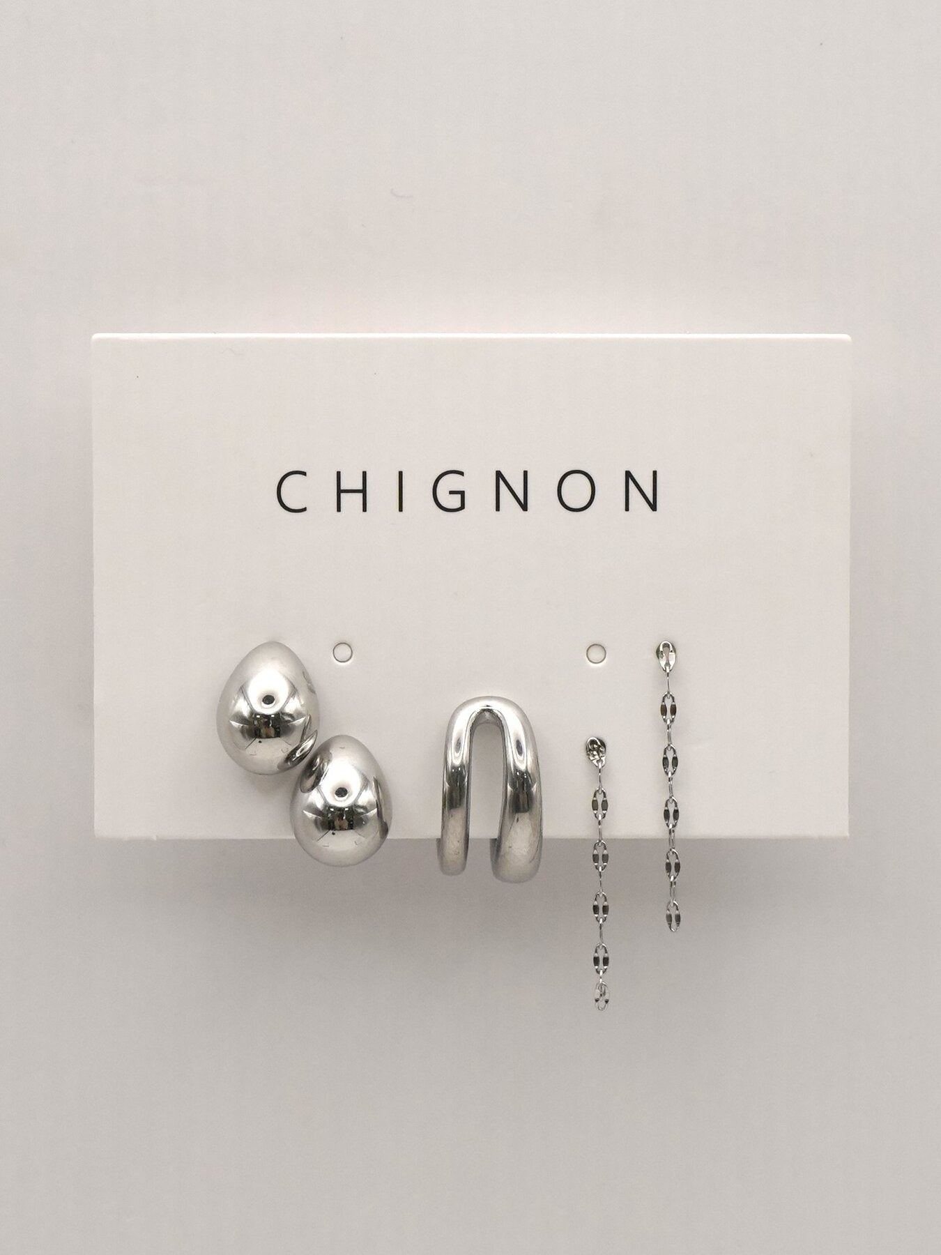 【CHIGNON 2027 PRE-SPRING】ステンレスピアス&イヤカフセット - 12月下旬頃発送 - Champdelarose