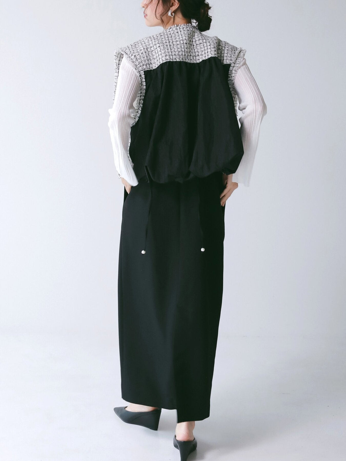 【CHIGNON 2027 PRE-SPRING】ミニマルツィードドッキングジレ - 12月下旬頃発送 - Champdelarose