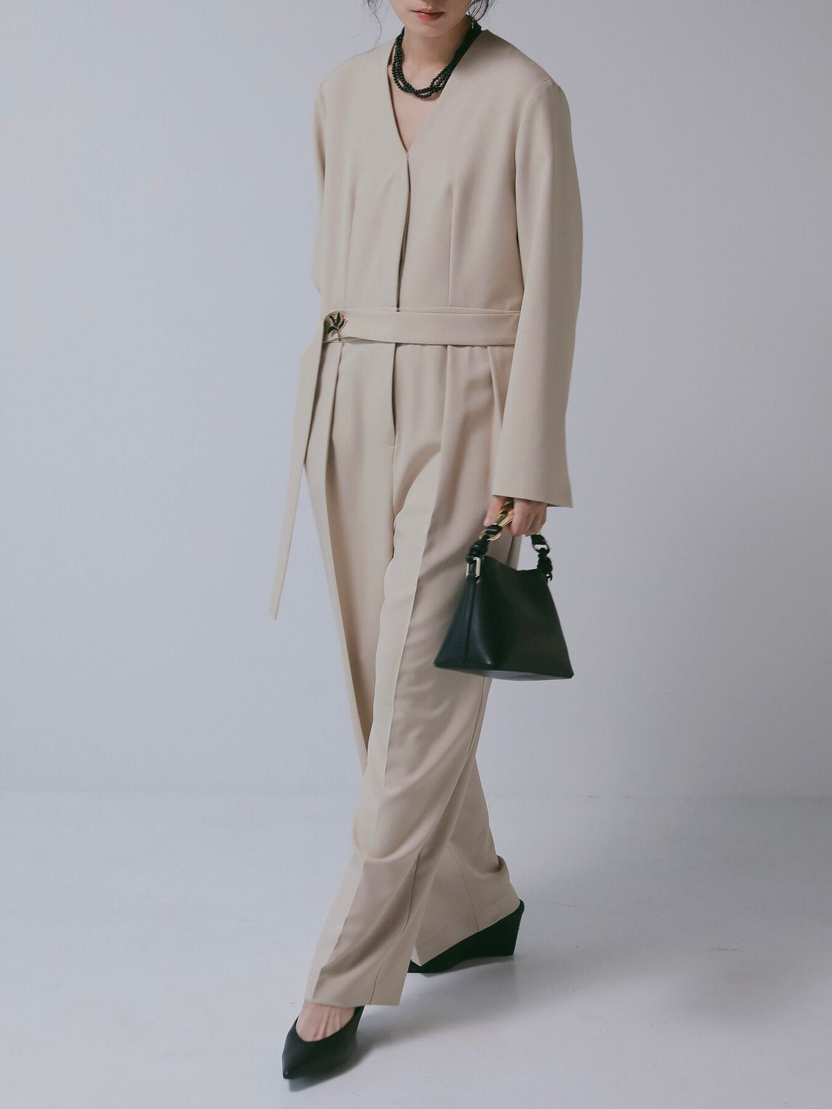 【CHIGNON 2027 PRE-SPRING】ノーカラーコンビネゾン - 12月下旬頃発送 - Champdelarose